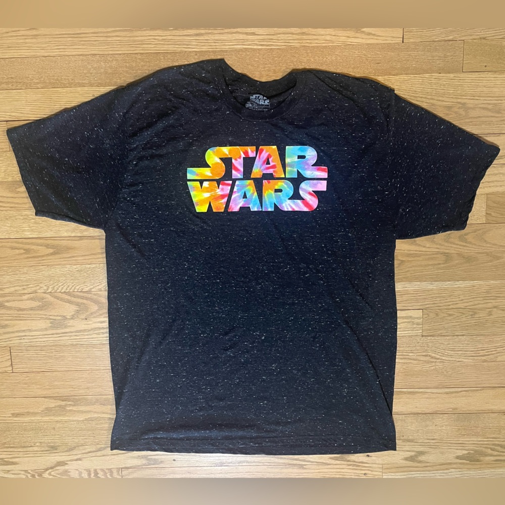Star Wars Graphite Speckled Rainbow Logo Men’s Graphic T-Shirt Sz 2XL